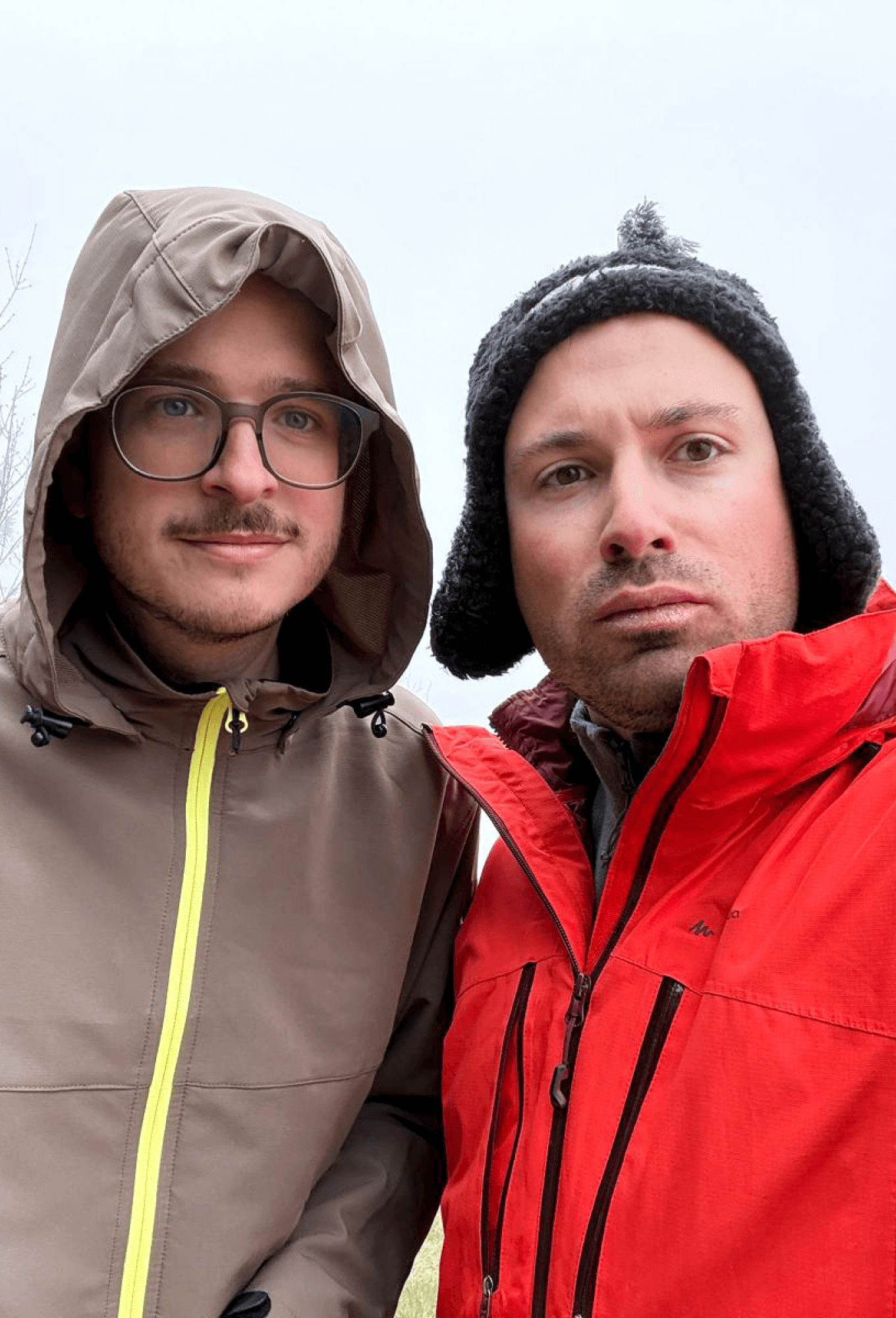 Diego hiking with a friend in the mountains